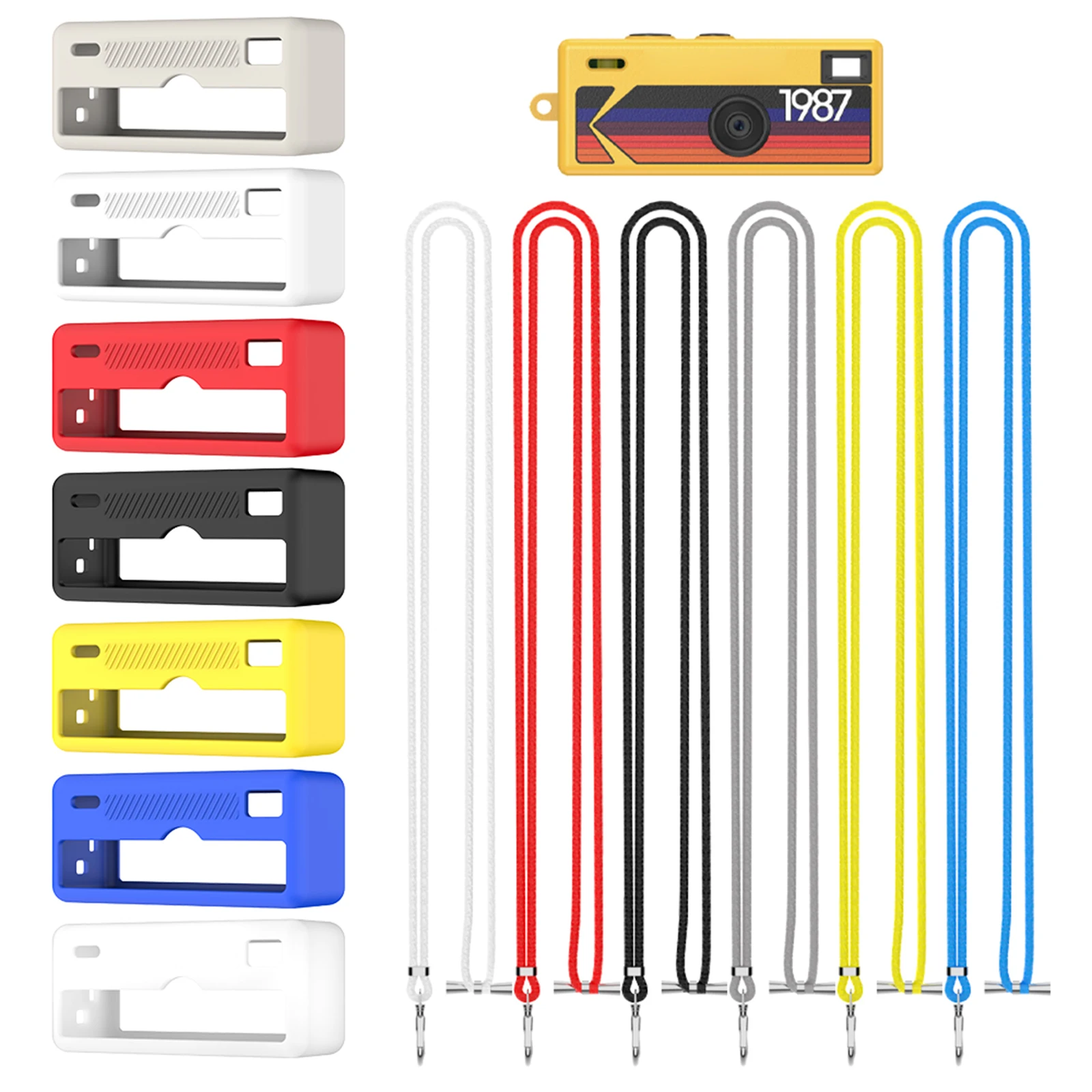 Soft Silicone Case Fits for Kodak CHARMERA Keychain Digital Camera Protective Sleeve Case with Lanyard Scratch-Resistant