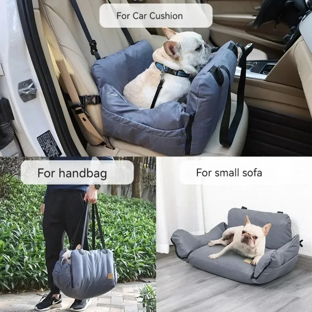 Thick Pet Car Seat Travel Carrier Handbag Detachable and Washable Ultra Soft Portable Cat Dog Car Travel Bed Safety Pet Supplies