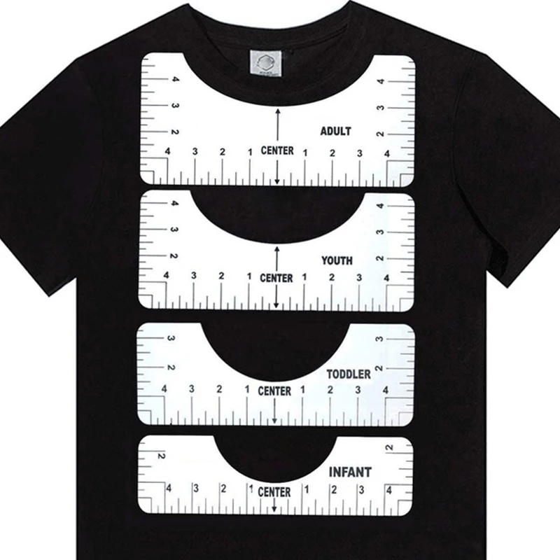 4 Pcs T-shirt Alignment Guide Ruler T-shirt Drawing Tool Alignment Tool For Centre Designs