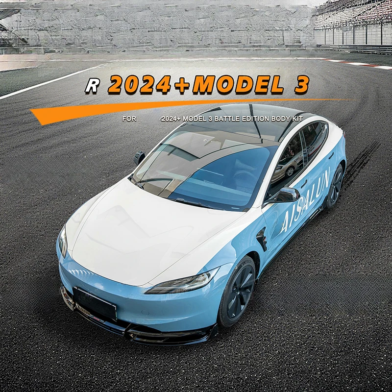 High-Quality Aggressive Style Glossy Black Front Rear Lip Body Kit for  Model 3, Upgrade with Sporty Design