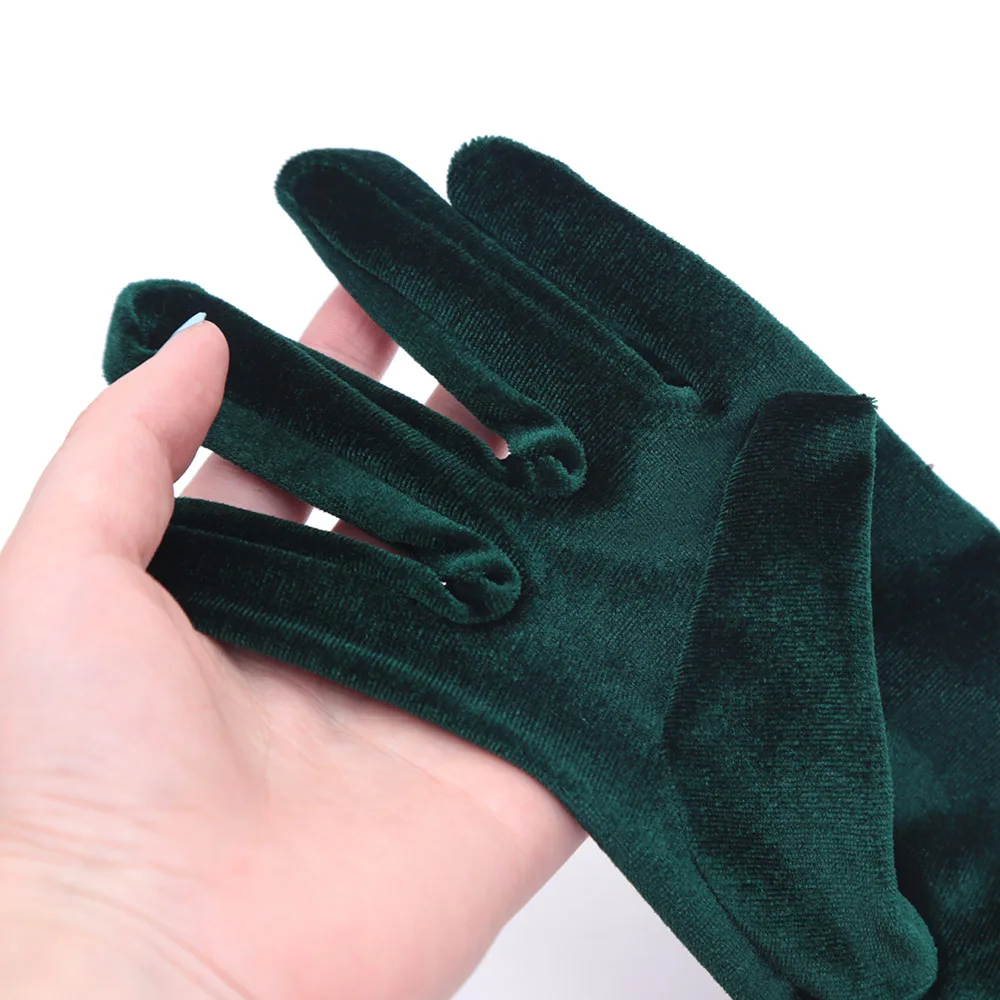 55cm women Vintage Black Velvet Long Gloves Opera Over Elbow Arm Sleeve Full Finger  Driving Evening Dress Etiquette Gloves