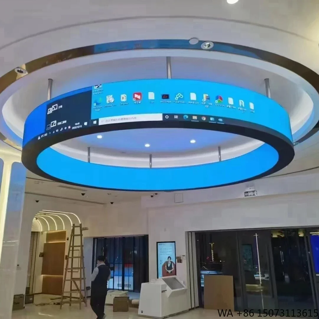 

Круглый светодиодный LED-экран для помещений, 360 градусов ° Видеостена для оформления сцены в торговом центре