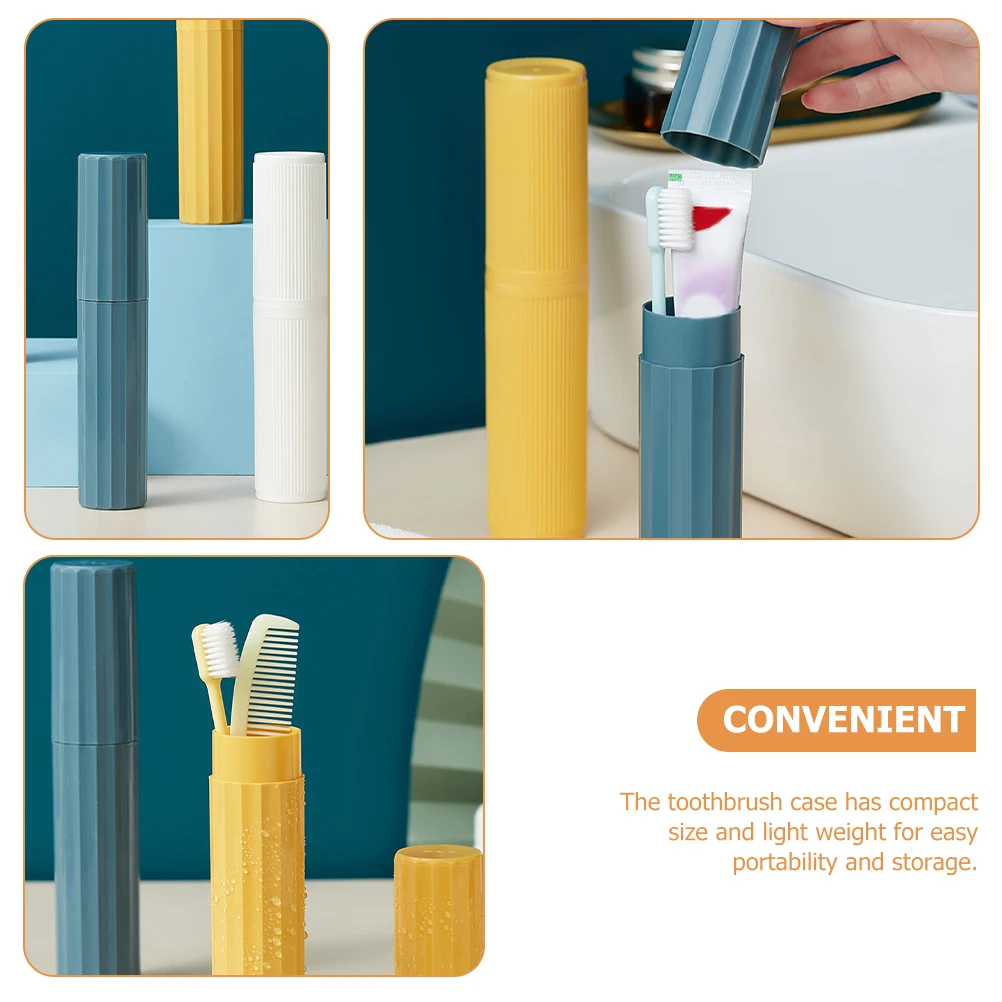 

Portable Toothbrush Holder Case Ventilation Holes Travel Camping Home Party Daily Use Compact Lightweight Bathroom Container