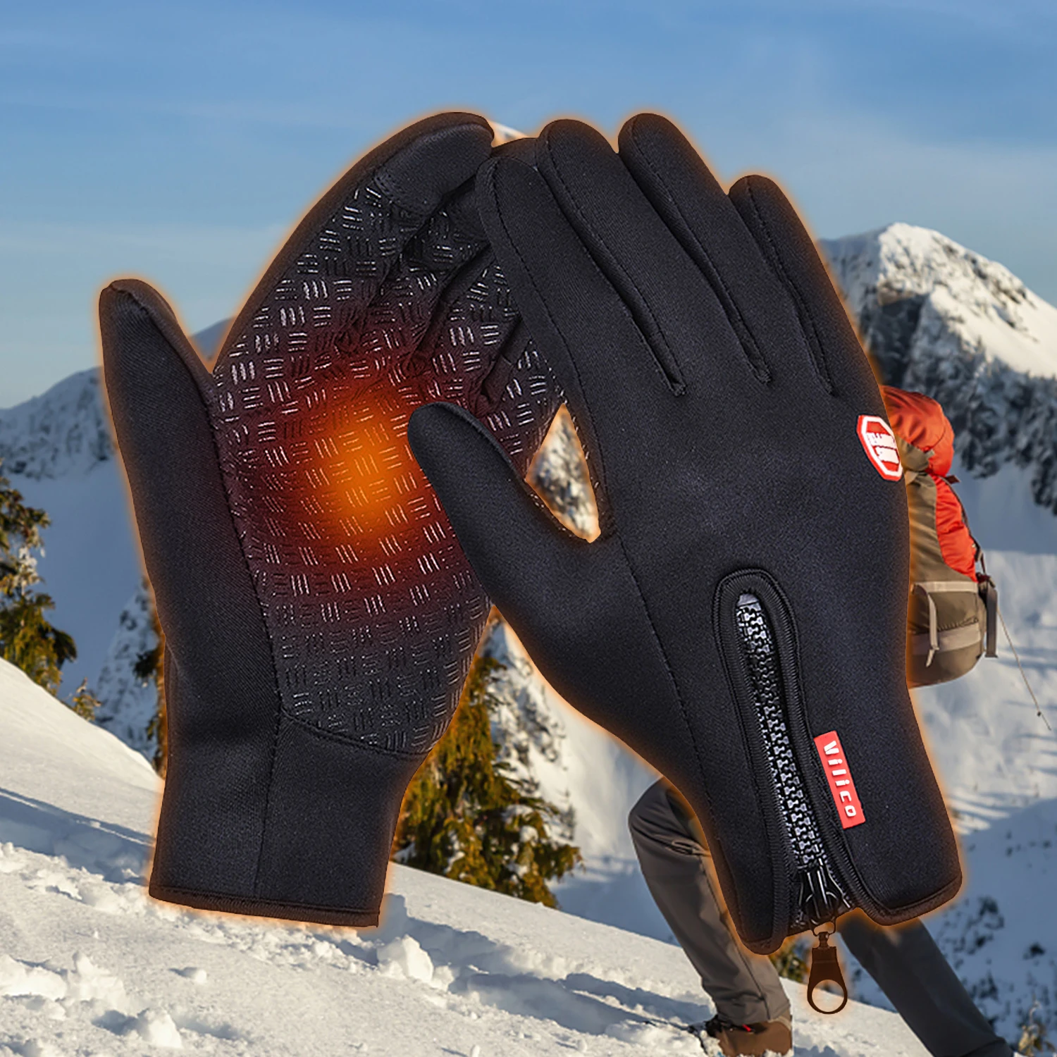 Autumn Winter Warm Cycling Gloves Thermal Outdoor Sport Running  Bicycle Ski Gloves for Camping Hiking Motorcycle Gloves Men