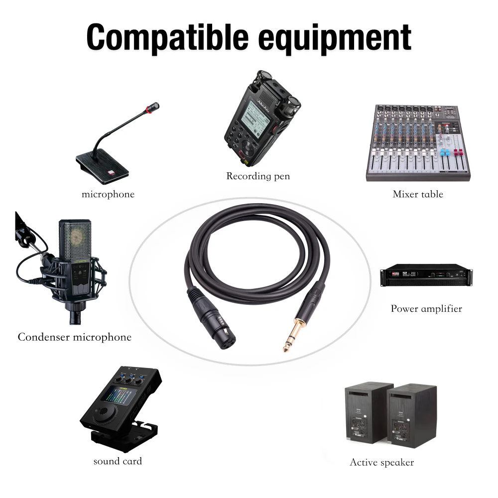 كابل خط ميكروفون ستريو TRS ، من ذكر إلى ذكر متوازن ، صوت من ، إلى XLR ،