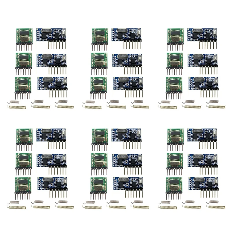 Wireless RX480E-4WQB 433Mhz RF Module Transmitter And Receiver 6 Sets 4 Channel Output Link Kit For Remote Control