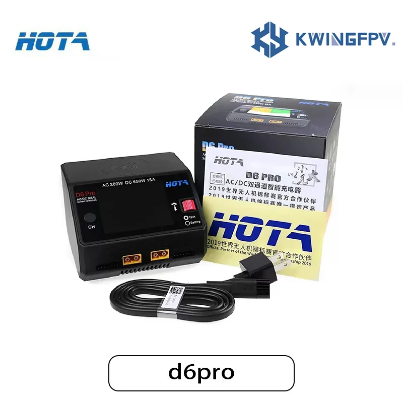 HOTA D6 Pro AC 200W DC 650W 15A 2X325W 2X15 ACharger With Wireless Charging for NiZn/Nicd/NiMH Battery