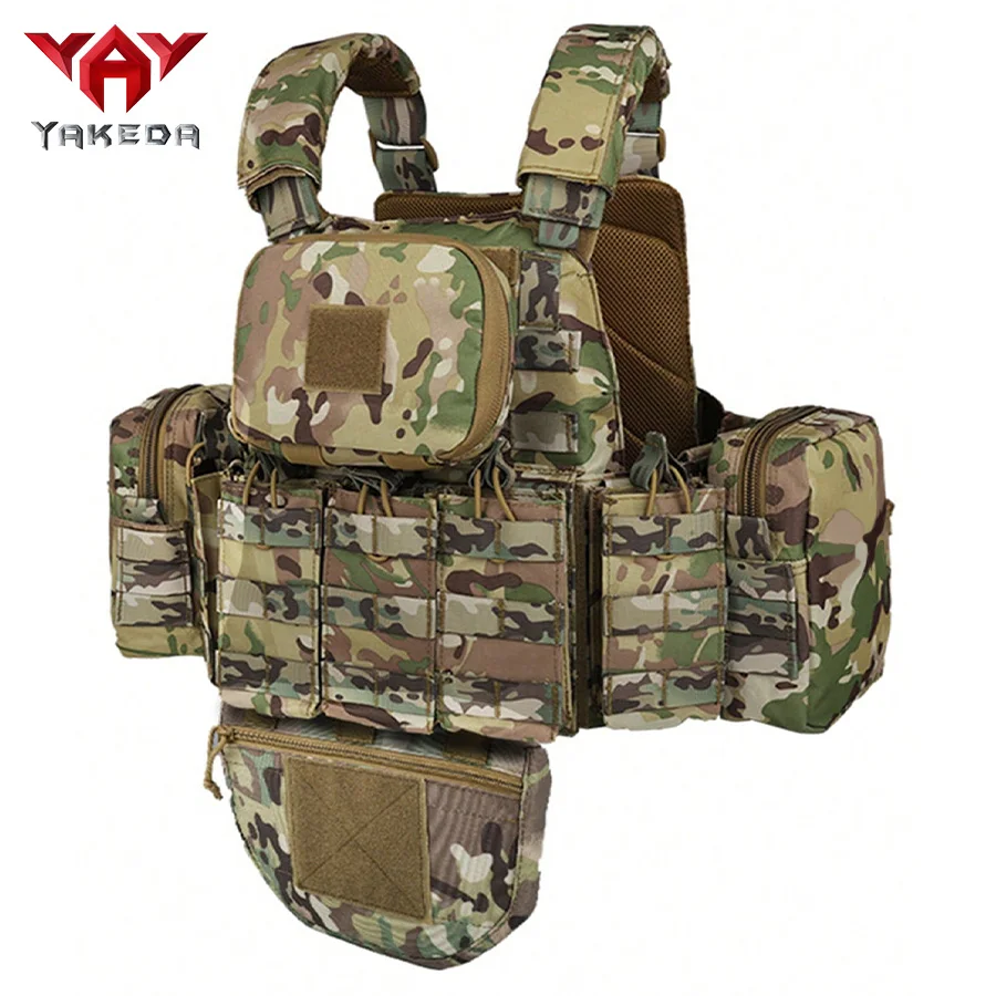 YAKEDA   Five piece equipment bag training vest, detachable and expandable, waterproof, wear-resistant and tear resistant