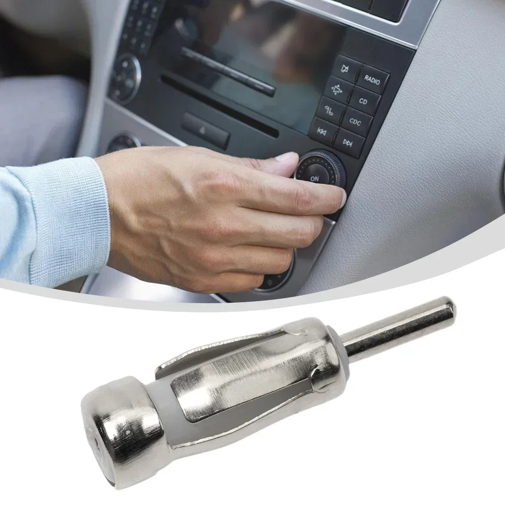 Silver Car Stereo Radio Male Antenna Antenna Adapter Auto ISO To Din Connector Aerial Plug Antenna Adapter Car Accessories
