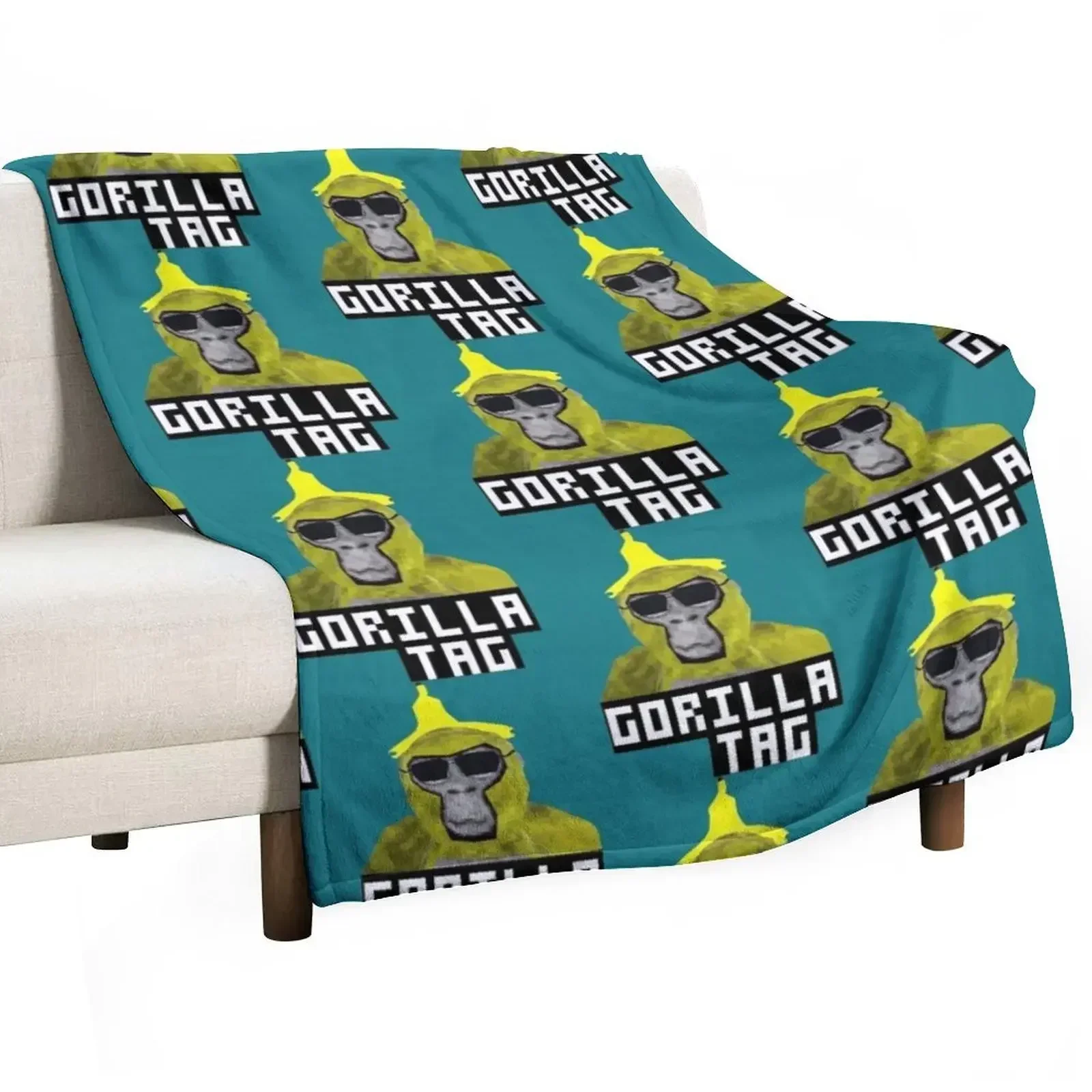 Gorilla Tag Monkey Banana Peel Gorilla Monke Gorilla Tag PFP Maker Throw Blanket Picnic Soft Big Blankets