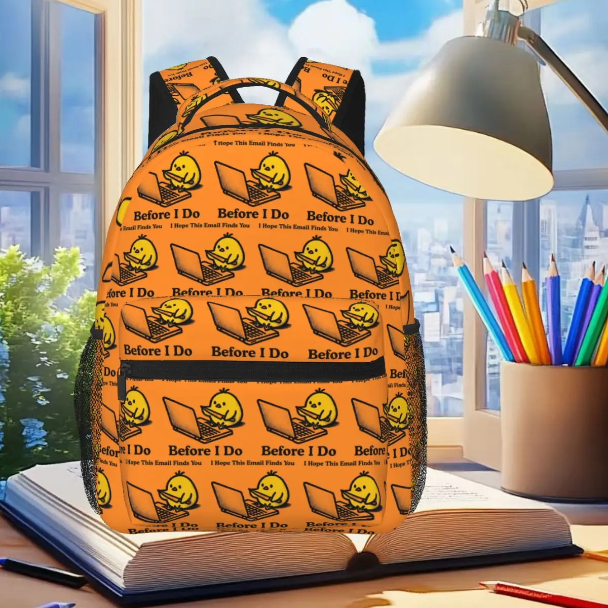 I Hope This Email Finds You Before I Do Letter Print Backpack Student Boys Girls BookBag School Bag Shoulder Bags for Men Women
