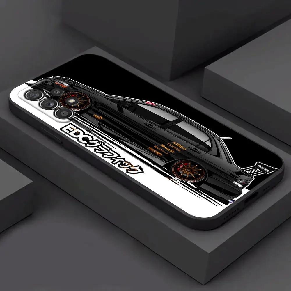 Tokyo JDM Drift Sports Car Phone Case For Samsung Galaxy A15 A25 A24 A23 A22 A21S A20s A13 A05S A04 A03 A02 A14 Soft Black Cover