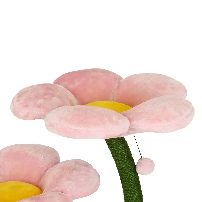 Customized Flower Cat Tree Tower Pink Modern Cat Scratcher Tree Hot Sale Wooden Climbing Frame House Large Cat Toy for Kitties
