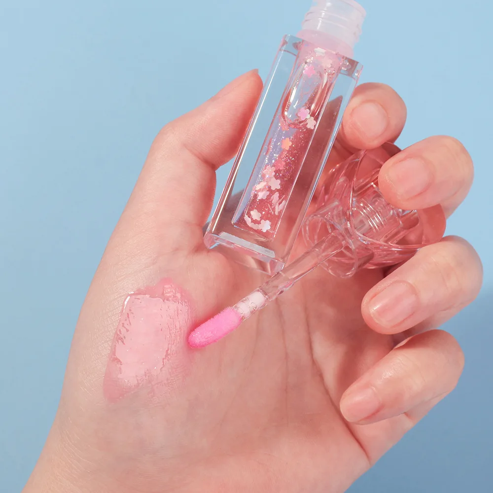 Drop-shipping และฉลากส่วนตัวเปลี่ยนสี Lip Oil Pearlescent Vanilla Essential Oil Lip Balm