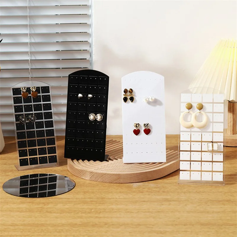 72 Holes Plastic Jewelry Display Show Rack Earrings Pendant Ear Hook Stand Storage Shelf Showcase Organizer Holder