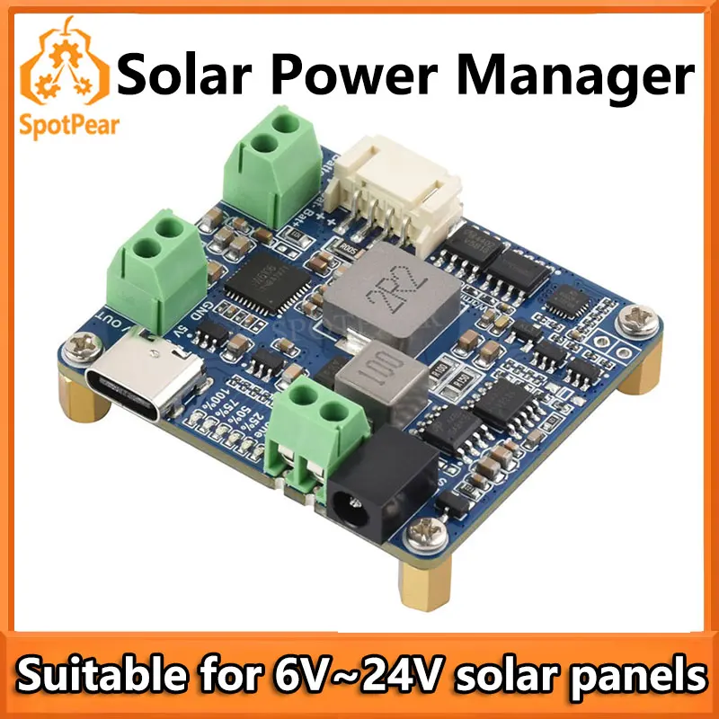 

Raspberry Pi Модуль управления питанием от солнечной энергии D для 6 ~ 24 В солнечной панели для Arduino/Jetson для зарядки литий-ионной батареи с выходом 5 В, 3 А