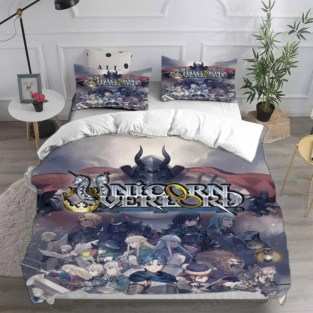 

3D Printed Game Unicorn Overlord Bedding Sets Comforter Quilt Bed Cover Duvet Cover Pillow Case 2-3 Pieces Sets Kids Adult Size