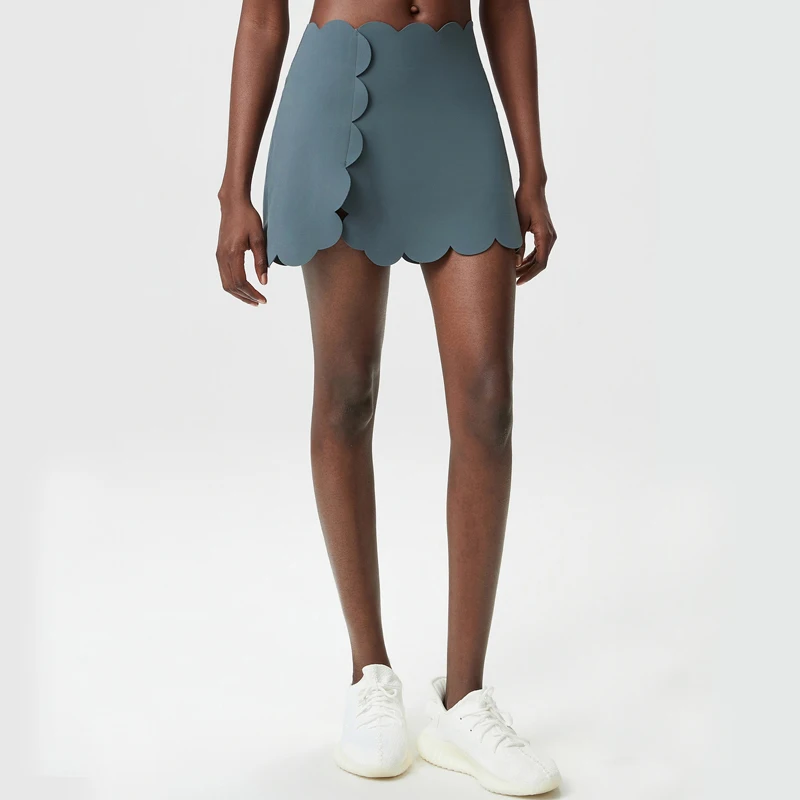 Damen Sommer Tennisrock 2-in-1 Outdoor Laufrock Atmungsaktiver Schnelltrocknender Golfrock Damen Gym Shorts Trainingskleidung