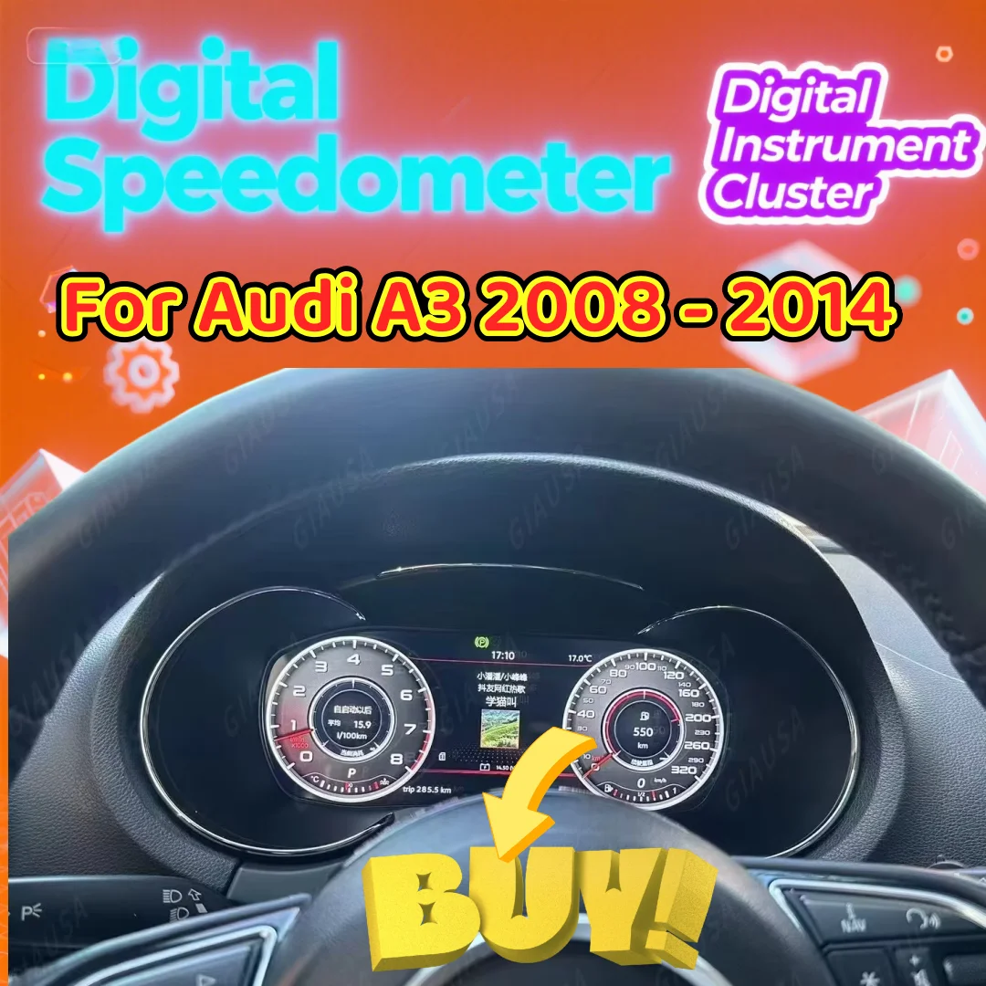 

Автомобильный ЖК-цифровой приборной панели для Audi A3 2008 2009 2010 2011 2012 2013 2014, приборная панель, спидометр, виртуальный кабин