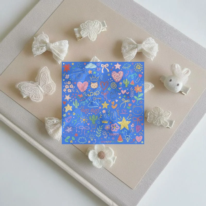 Cute Beige Hair Clips Set With Lace Bow Rabbit Flower Designs Perfect For Little Girls Daily Wear Birthday Party School