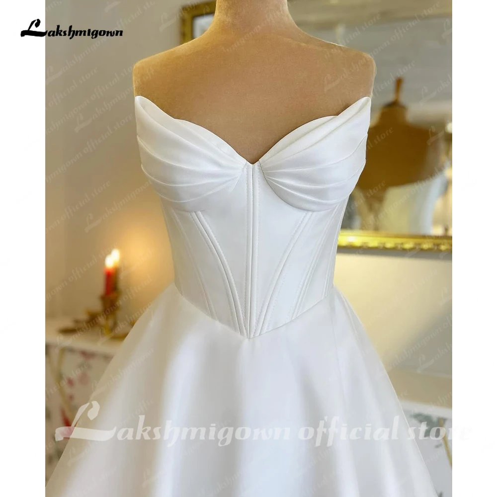 Lakshmigown Klassische A-Linie Weiche Satin-Hochzeitskleider 2026 Vestidos De Novia Strand-Brautkleider Maßanfertigung – Detail 6