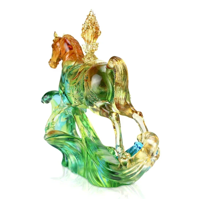 Professional factory Home Unique Custom Handmade Glass Sculpture Decoration Crystal Lucky Horse Statue