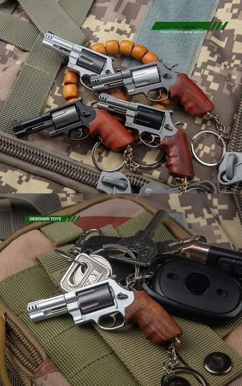 Mini pistolet modèle M500, échelle 1:3, petit Revolver en alliage détachable, poignée en bois véritable, jouet d'assemblage, porte-clés, Collection de cadeaux pour hommes