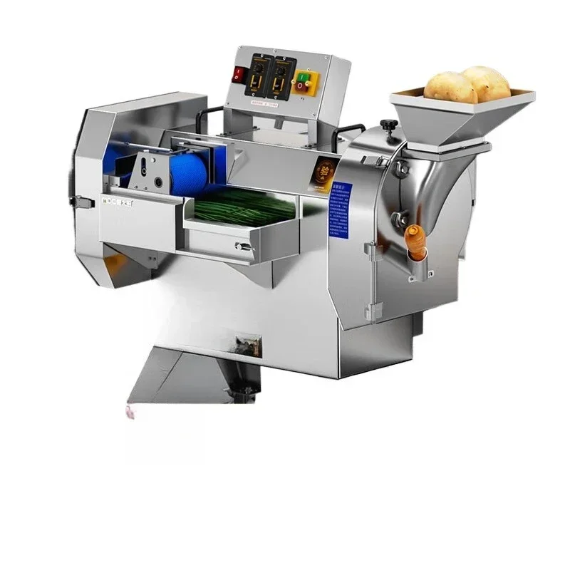 

Commercial vegetable cutter multi-function, double head frequency conversion food processing kitchen, electric slicing