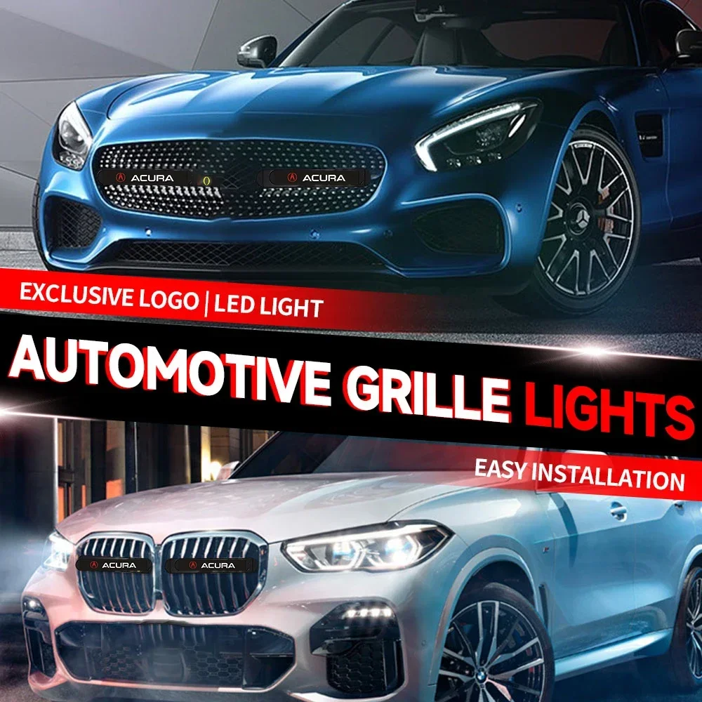 Voiture mi-net lumière LED couverture avant calandre lampe emblème décor pour Acura MDX 2018 TLX RDX ILX TL TSX TLX-L ZDX NSX RLXCDX