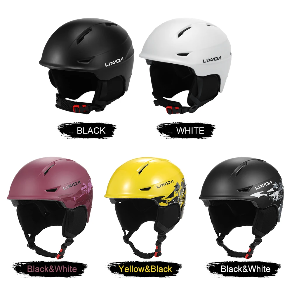 Snowboard Helmet with Detachable Earmuff Men Women Safety Skiing Helmet with Goggle Fixed Strap Professional Skiing Snow Sports