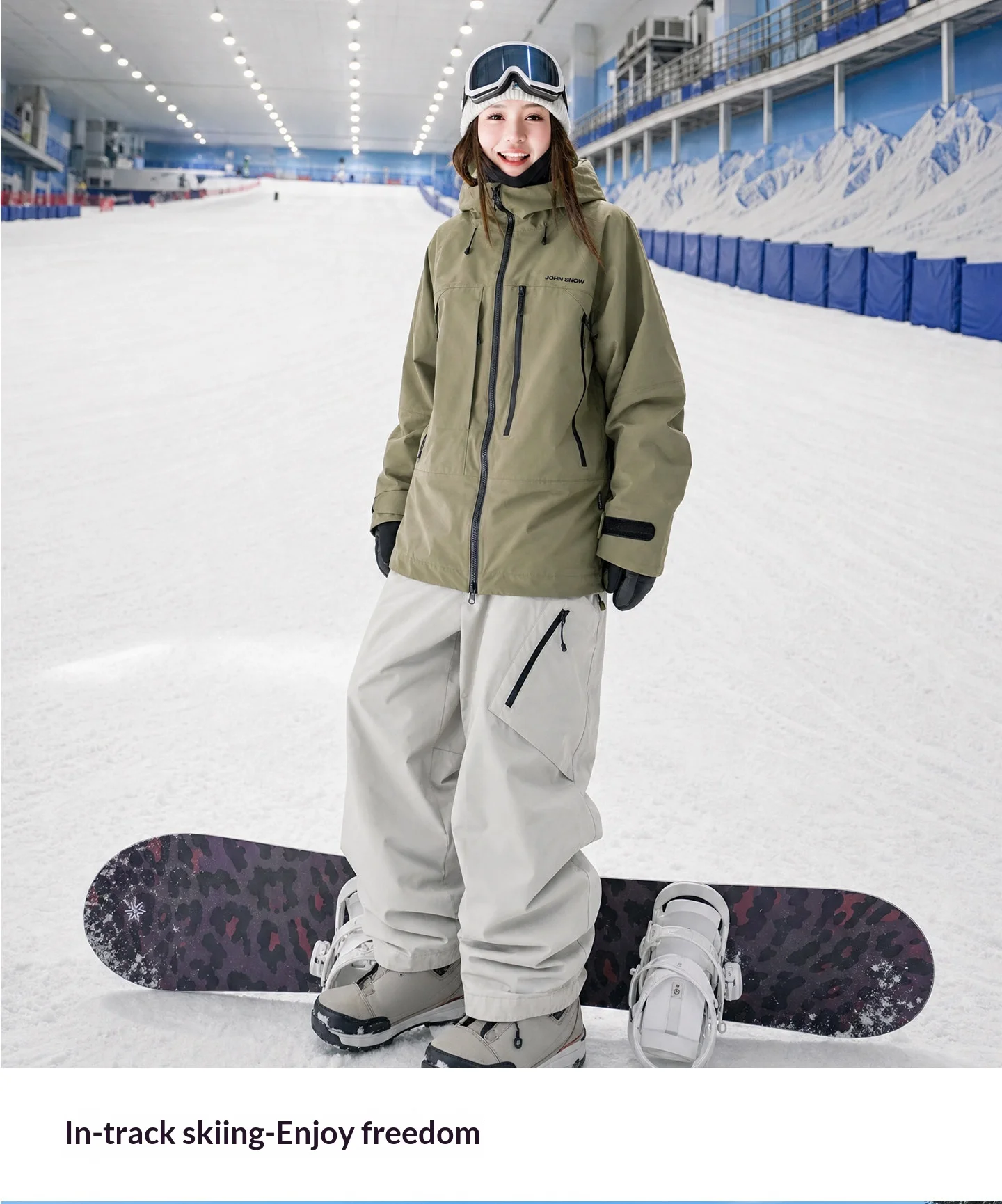 2026 John Snow Unisex Lose Skijacke Vollständig Versiegelt Wasserdicht Winddicht Warme Snowboardjacke für Männer und Frauen Winter Outdoor – Detail 13