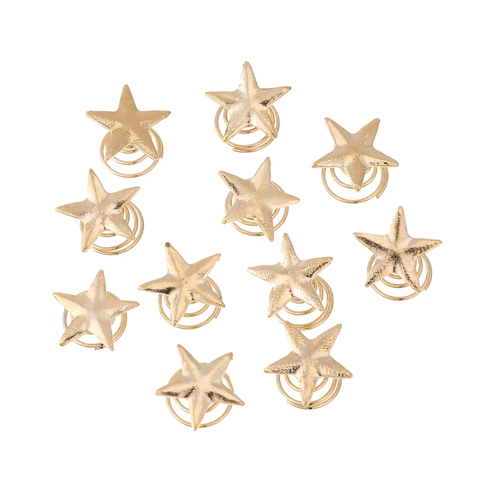 12 Gold Star Hairpin Metal Hair Clips Women Girl Side Clip Five-pointed Star Mini Spiral Hair Button Hairpins Hair Accessories