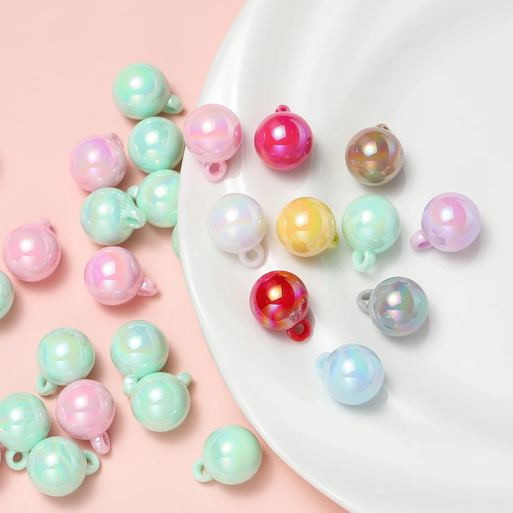 

5pcs 16*21mm Acrylic Hanging Hole Pendant Round Beads for DIY Bracelet Necklace Earring Jewelry Making Supplies Accessories