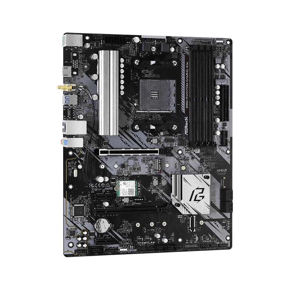 Imagem -03 - Phantom Placa-mãe Gaming Chipconjunto Amd B550 Cpu Amd Am4 Suporte Ryzen 5950x r7 5700x Pci-e 4.04xddr4 Atx Asrock-b550