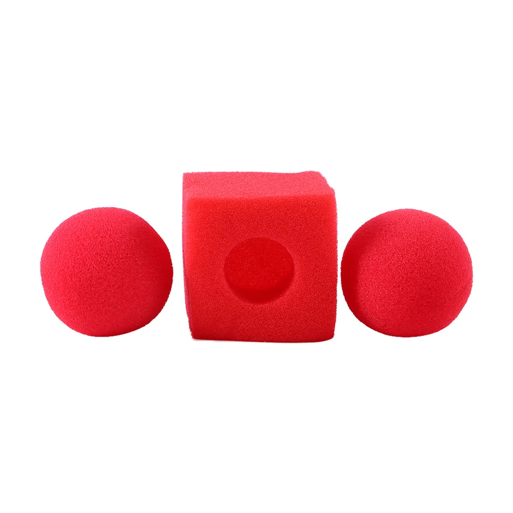 Red Ball Magic Square Sponges Props Set Funny Gadgets Magic Show Street Stage Close up Magic Tricks Props