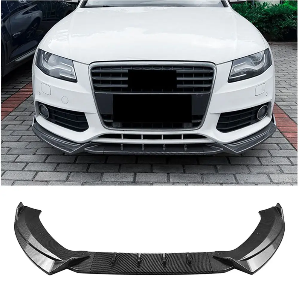 FOR AUDI A4 B8 Standard Version 2009-2012 Car Front Bumper Canard Lip Lower Splitter Diffuser Spoiler Body Kits