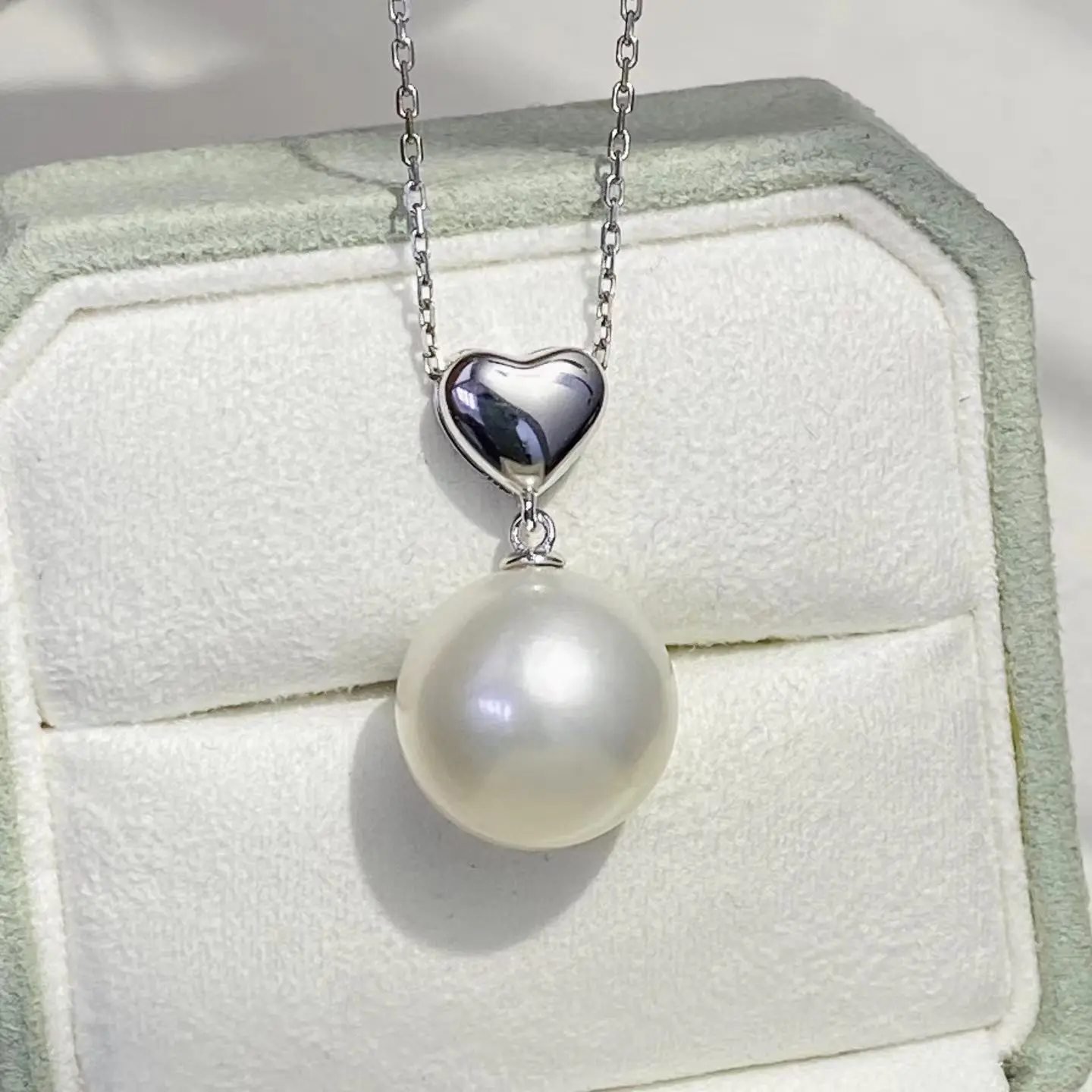 Heart Shape S925 Sterling Silver Pendant Mount Base Mountings Findings Parts Fittings Accessories for 11-12mm Pearls 10pcs/lot