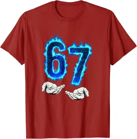6 7 Meme Six Seven 67 Hands Meme Lustiges T-Shirt für Männer, Mädchen und Jungen Y2k Cooles Neuheitsgeschenk Persönlichkeit Kurzarm-Blusen Streetwear – Detail 11
