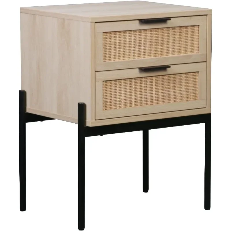 

Nathan James Andrew Nightstand, Accent Bedside End Side Table with Storage Drawer, and Mid-Century Modern Legs, Set of 2