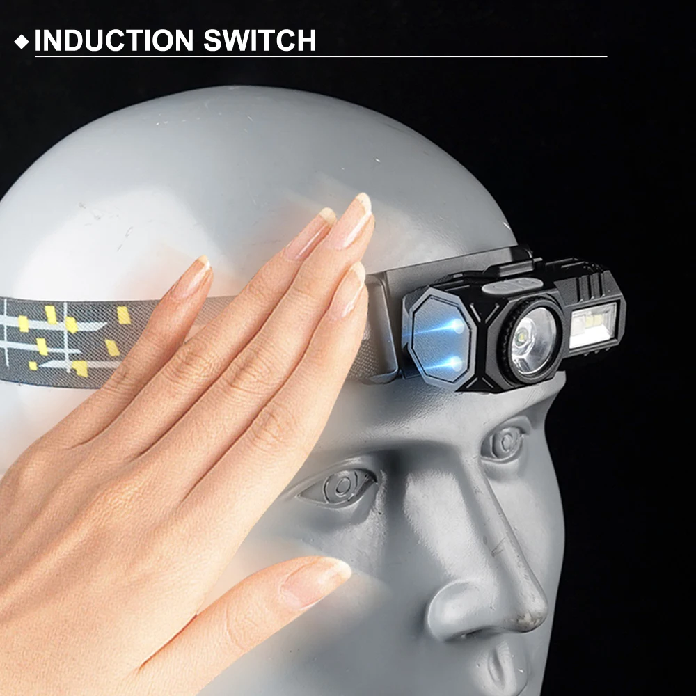 Amanfire X22 Headlamp LED Sensor Switch 9 Modes Light Waterproof Lamp Rechargeable Headlight Built-in Battery Magnetic Worklight