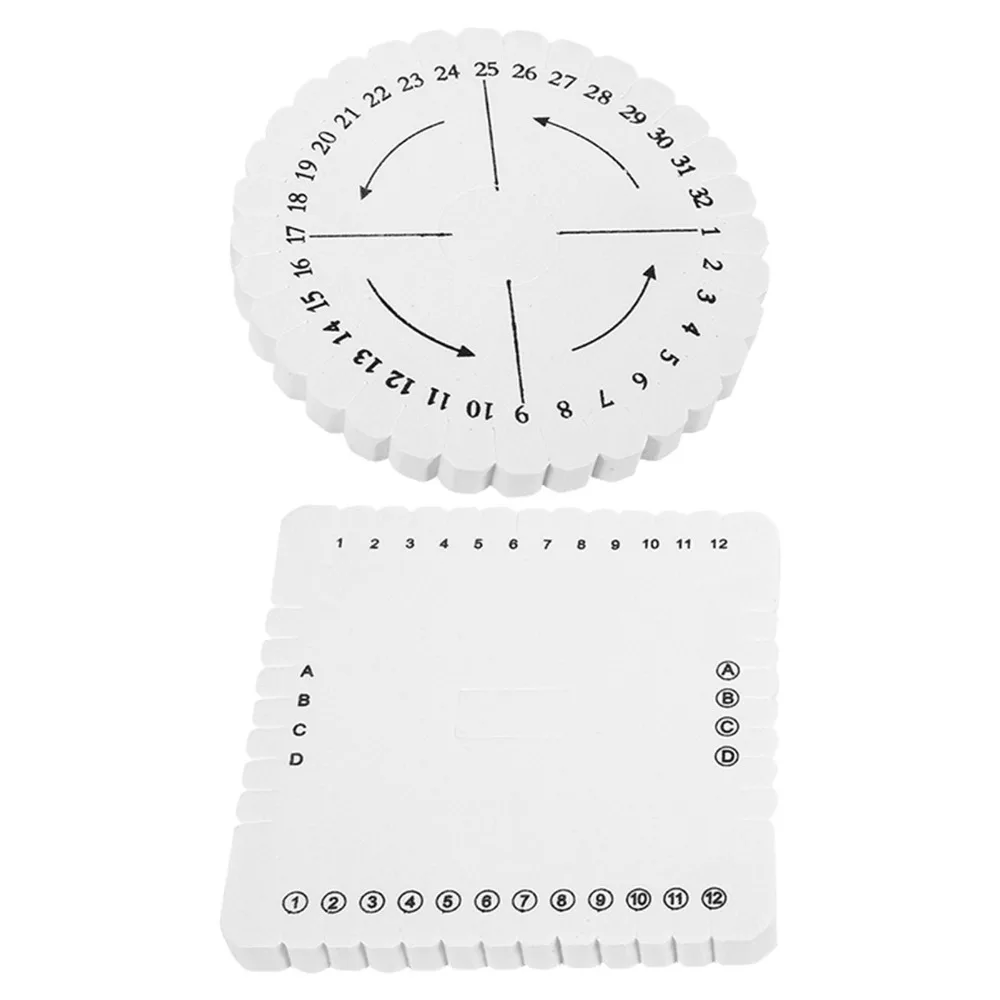 2Pcs Lightweight EVA Braiding Board White 10 * 10 * 0.9cm Cord Weaving Tool Knotting Foam Plate Jewelry Rope Making