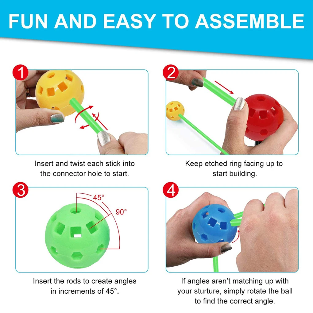 Fort Building Kit DIY Educatieve Constructie Stick Ball Plastic Kinderen Tent Kasteel Bouwspeelgoed