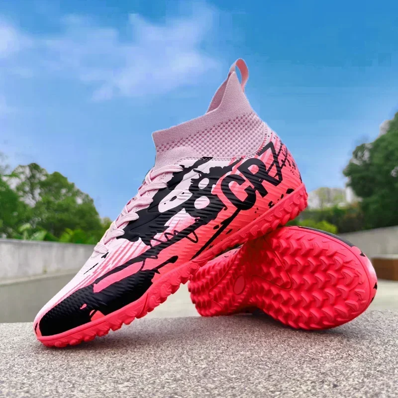جديد الرجال المسامير الطويلة أحذية كرة القدم مباراة أحذية رياضية داخلي المرابط أحذية كرة القدم خفيفة تنفس التدريب انخفاض الشحن