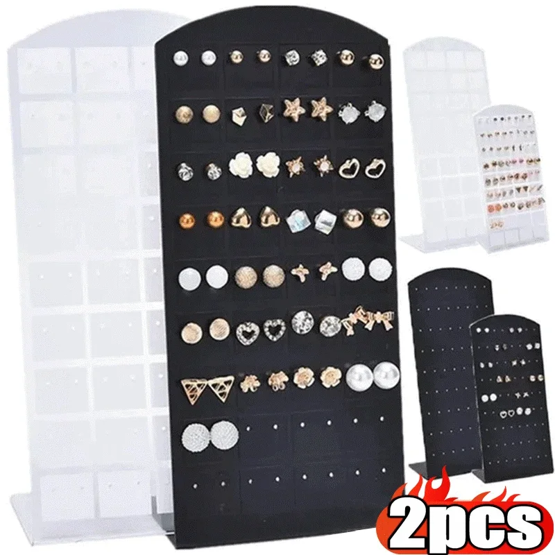 

48/72Holes Earring Ear Studs Holder Jewellery Display Rack Earrings Display Stand Rack Mini L Shape Ear Stud Jewelry Show Holder