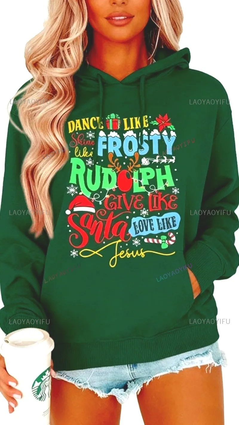 Jesus Christmas Sweatshirts Women Christian Christmas Hoodie Religious Shirt Bible Verse Pullover John Faith Christian Jesu Tops