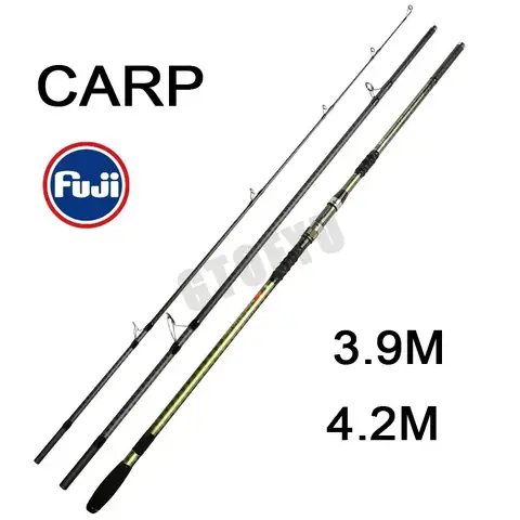 4.2/3.9m Carp Fishing Rod 50lb 3Sections FUJI Reel Seat 40t Carbon Fiber Travel Throwing 80-300g Shore Casting Spinning Pole