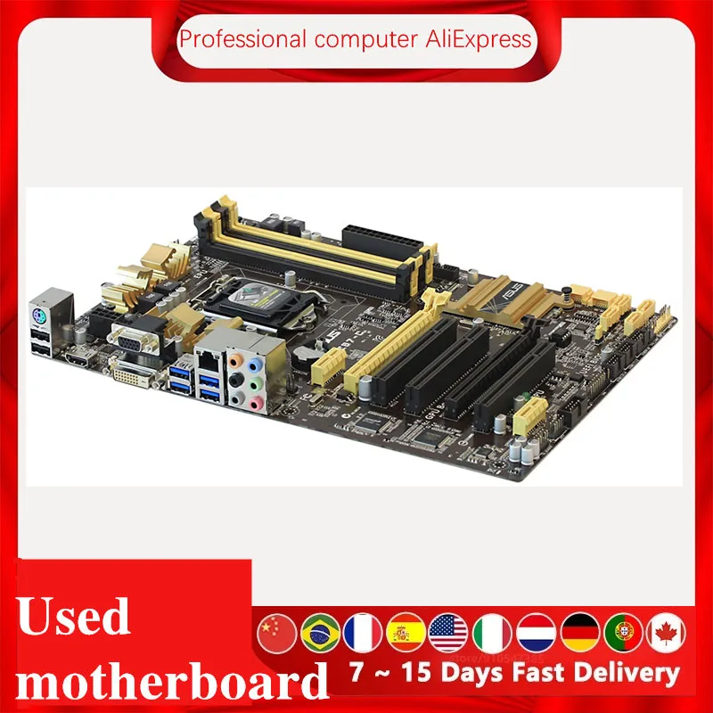 Imagem -02 - Placa-mãe de Mesa Placa-mãe Original Usada Z87 Z87m Lga 1150 Core i7 i5 i3 Ddr3 Sata3 Usb 3.0 Asus-z87-c