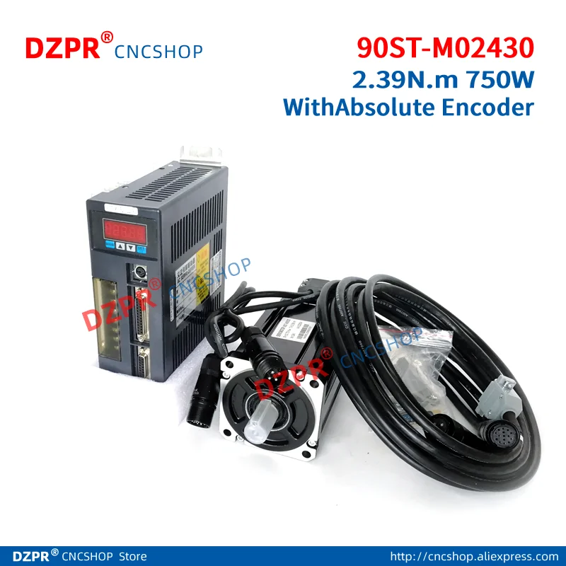 Multi-bus absolute AC220V SERVO 90ST M02430 with AASD 15A Driver NEMA34 Absolute Encoder Motor  MODBUS RS485 RS232