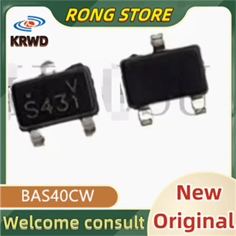 10PCS/50PCS S43 543 New and Original Chip IC BAS40CW BAS40C BAS40 AS40CW SOT-323