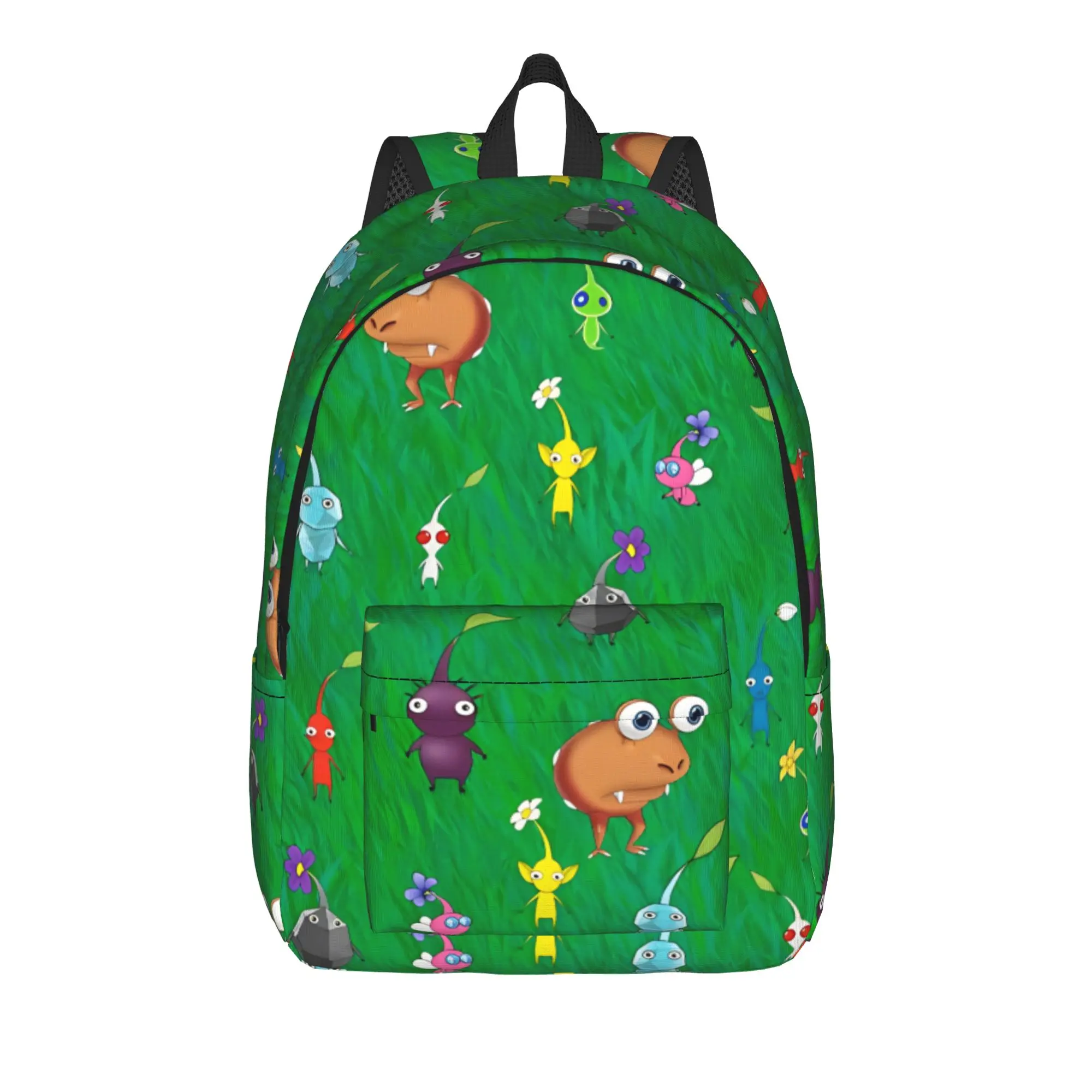 Pikmins Field Backpack for Men Women Casual Student Work Daypack Video Game Cartoon Kids Laptop Canvas Bags Sports